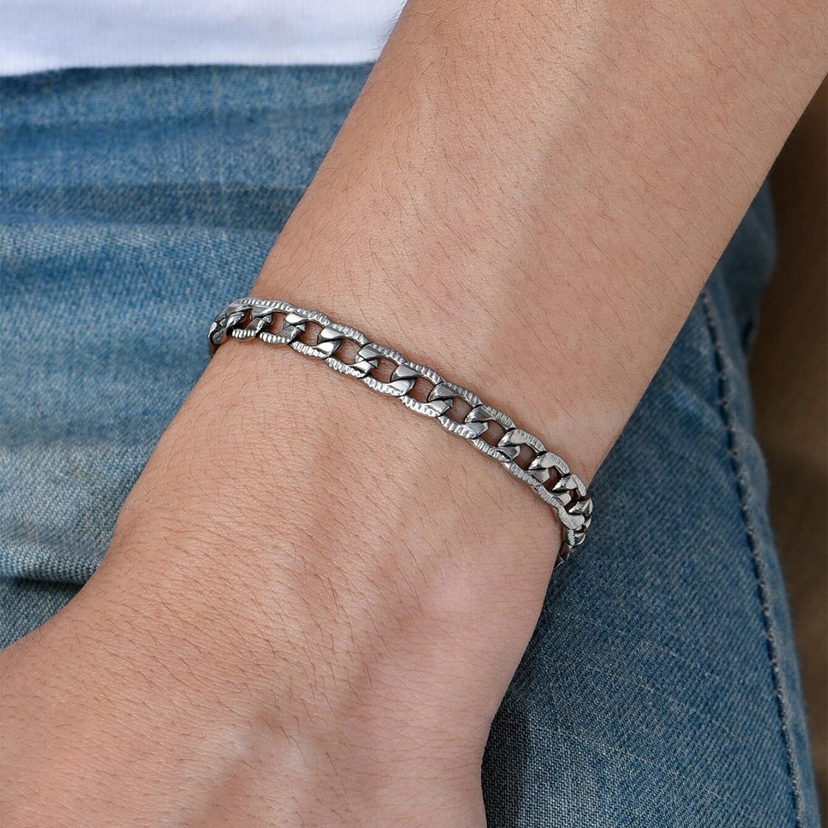 Men's Accessories Fashion Ornament Stainless Steel Embossed Bracelets